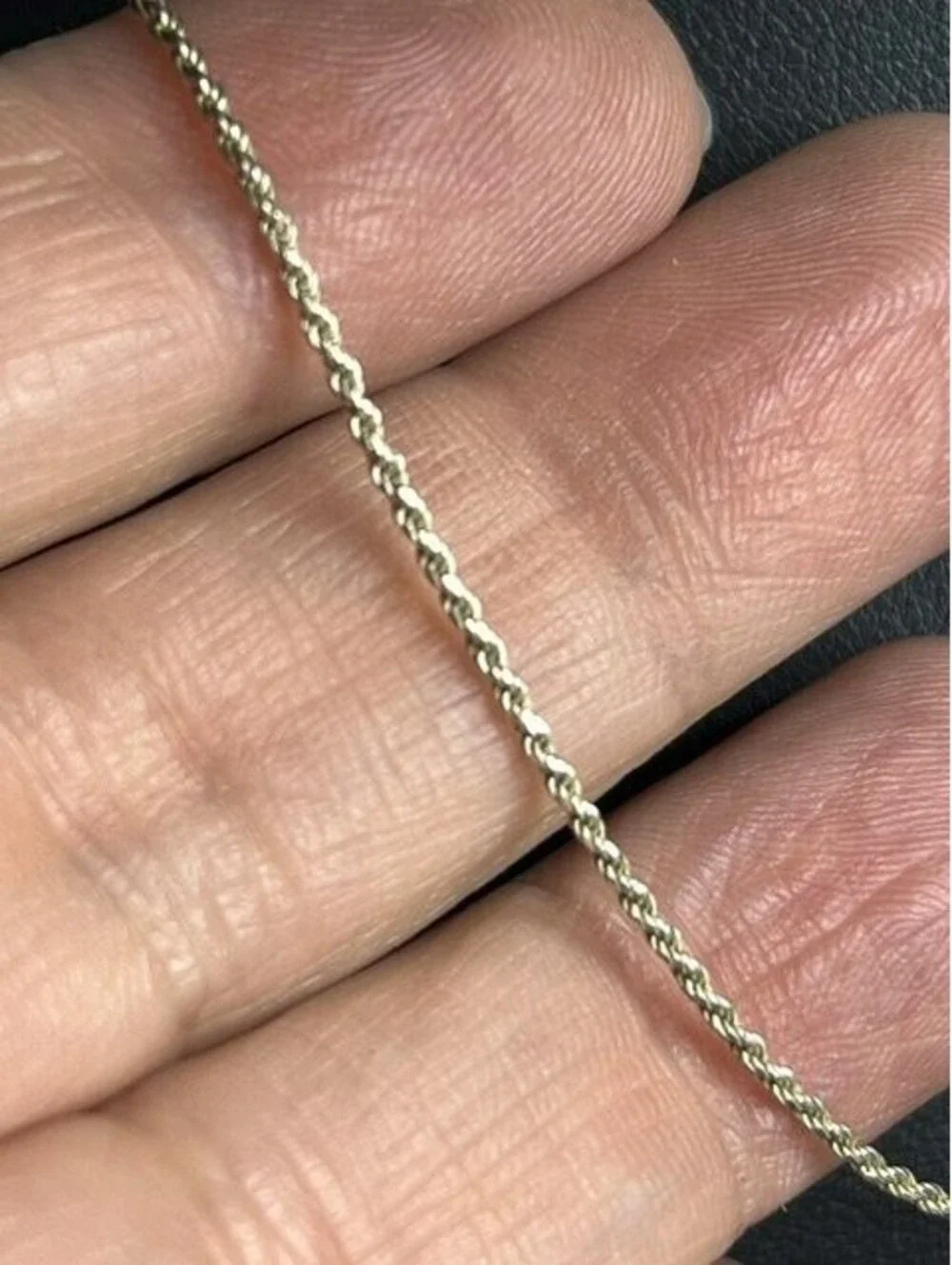 B6563 Rope Chain Necklace Italy Sterling Silver 925 18